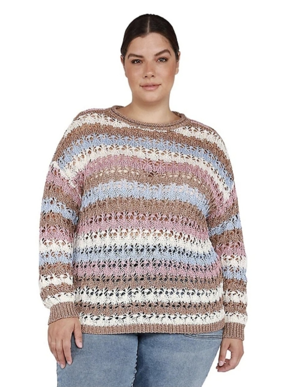 DEX Knit Vanilla Stripes NWT Sweater Size 2X